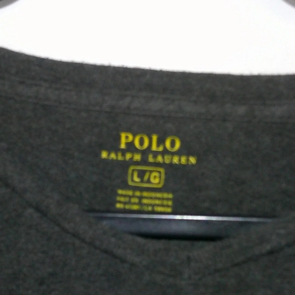 Polo‎ Ralph Lauren Mens Gray Long Sleeve V Neck T Shirt